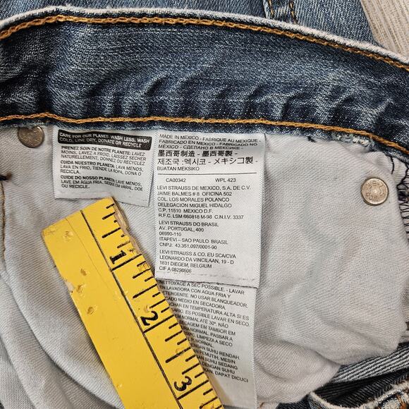 Levis 569 Jeans Mens 38x32 Blue Loose Straight Leg Denim Medium Wash Distressed - Picture 7 of 8